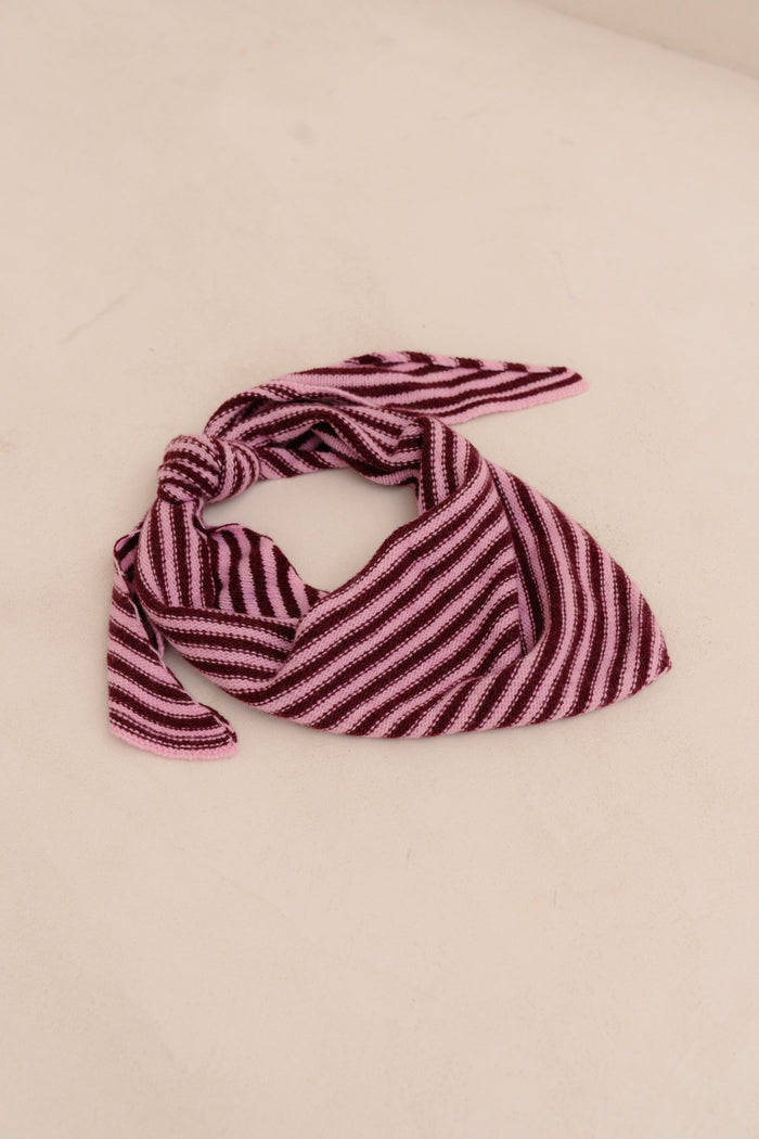 Kaia sjaal streep burgundy pink - Bij Keesje - Bij Keesje - Sjaal