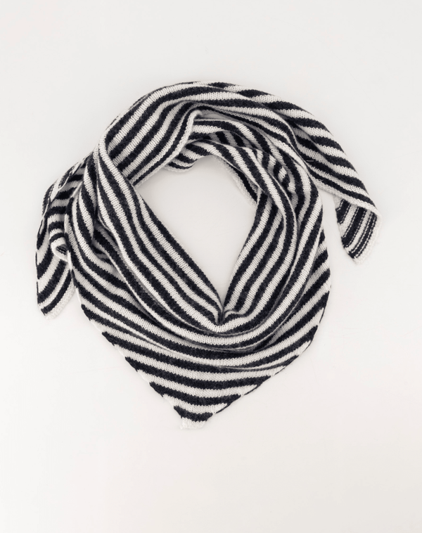 Kaia sjaal streep donkerblauw beige - Bij Keesje - Bij Keesje - Sjaal
