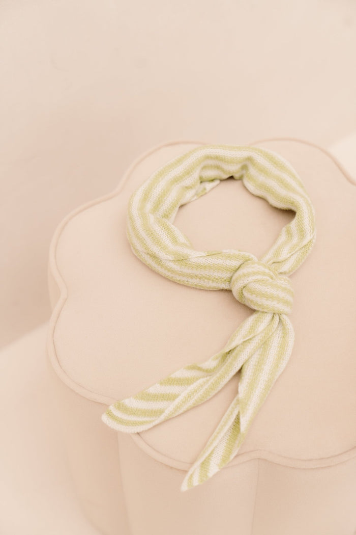 Kaia sjaal streep moss green cream - Bij Keesje - Bij Keesje - Sjaal