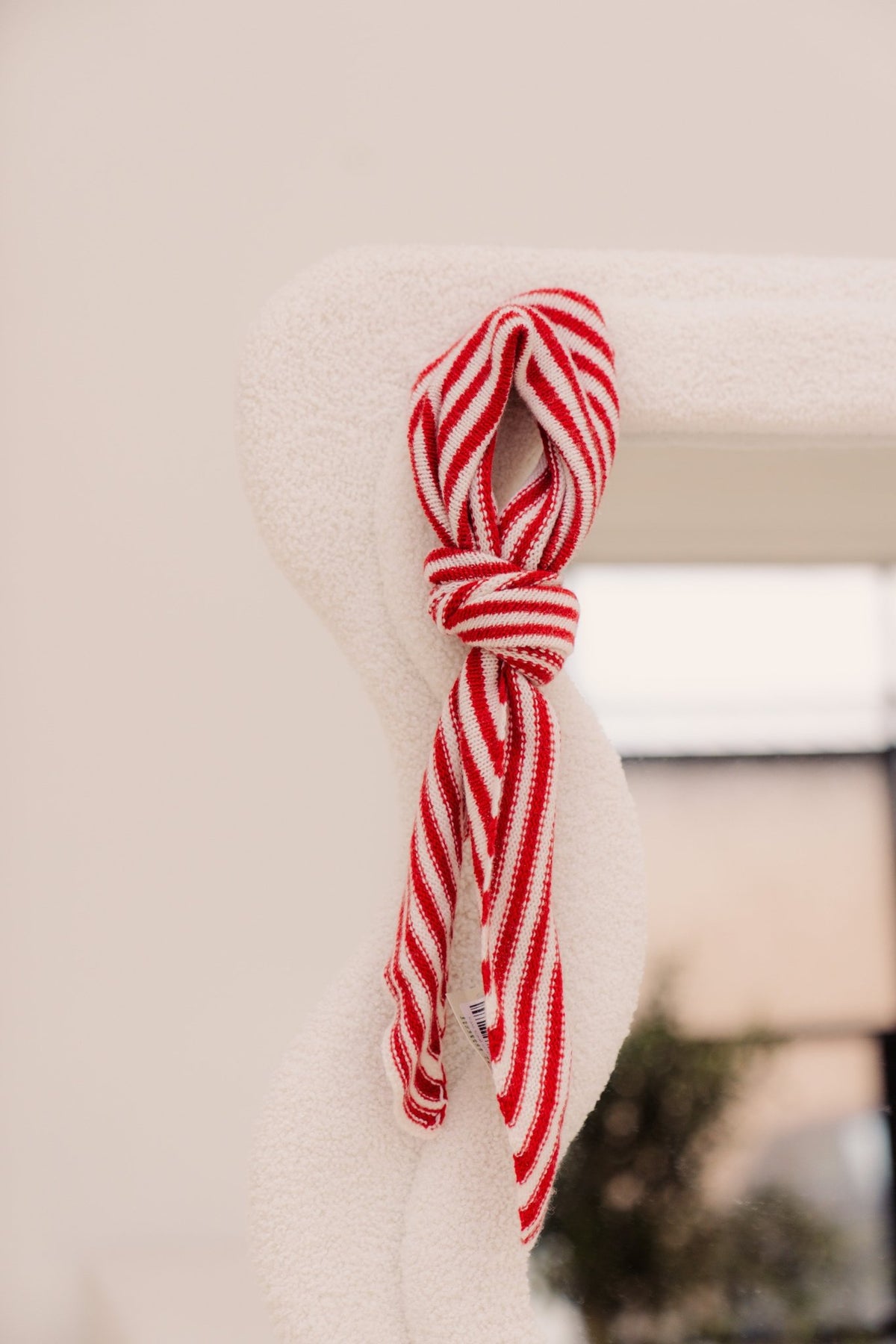 Kaia sjaal streep rood beige - Bij Keesje - Bij Keesje - Sjaal