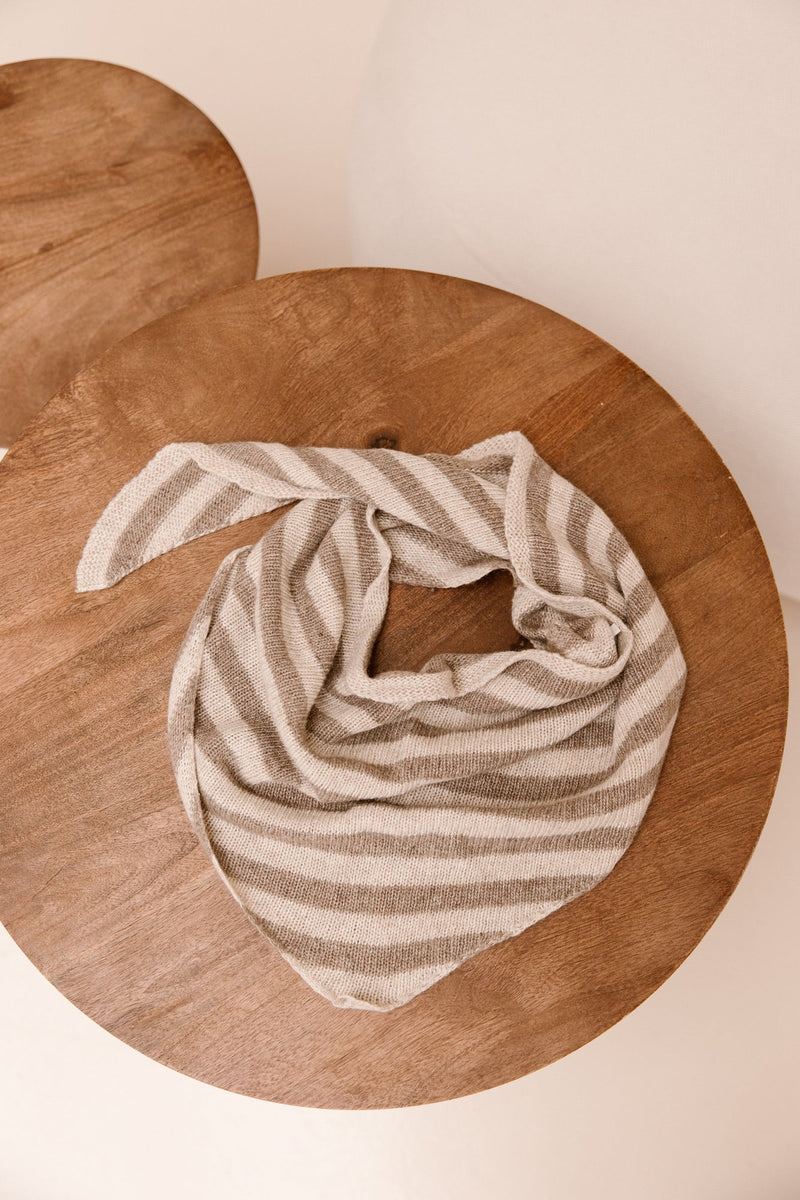 Kaia sjaal streep taupe - Bij Keesje - Bij Keesje