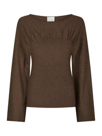 Kaiba Knit Blouse Brown Melange - Bij Keesje - Neo Noir