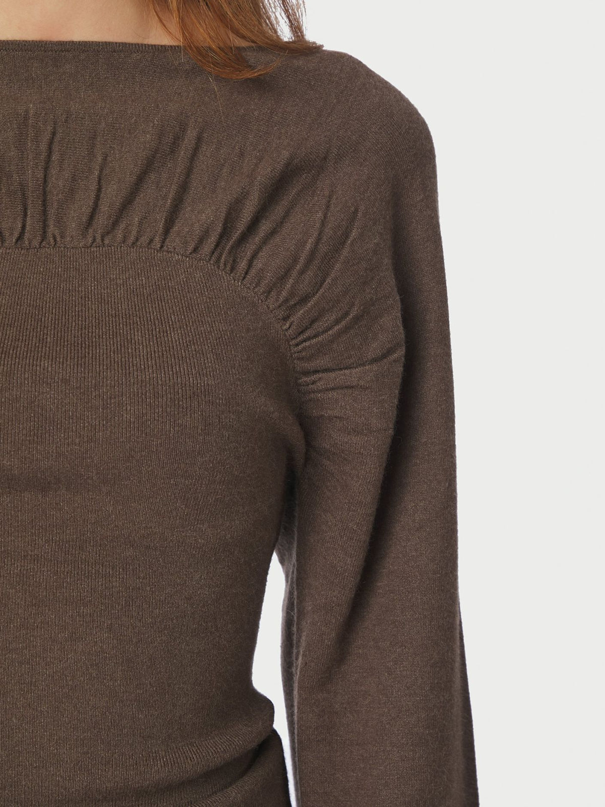 Kaiba Knit Blouse Brown Melange - Bij Keesje - Neo Noir
