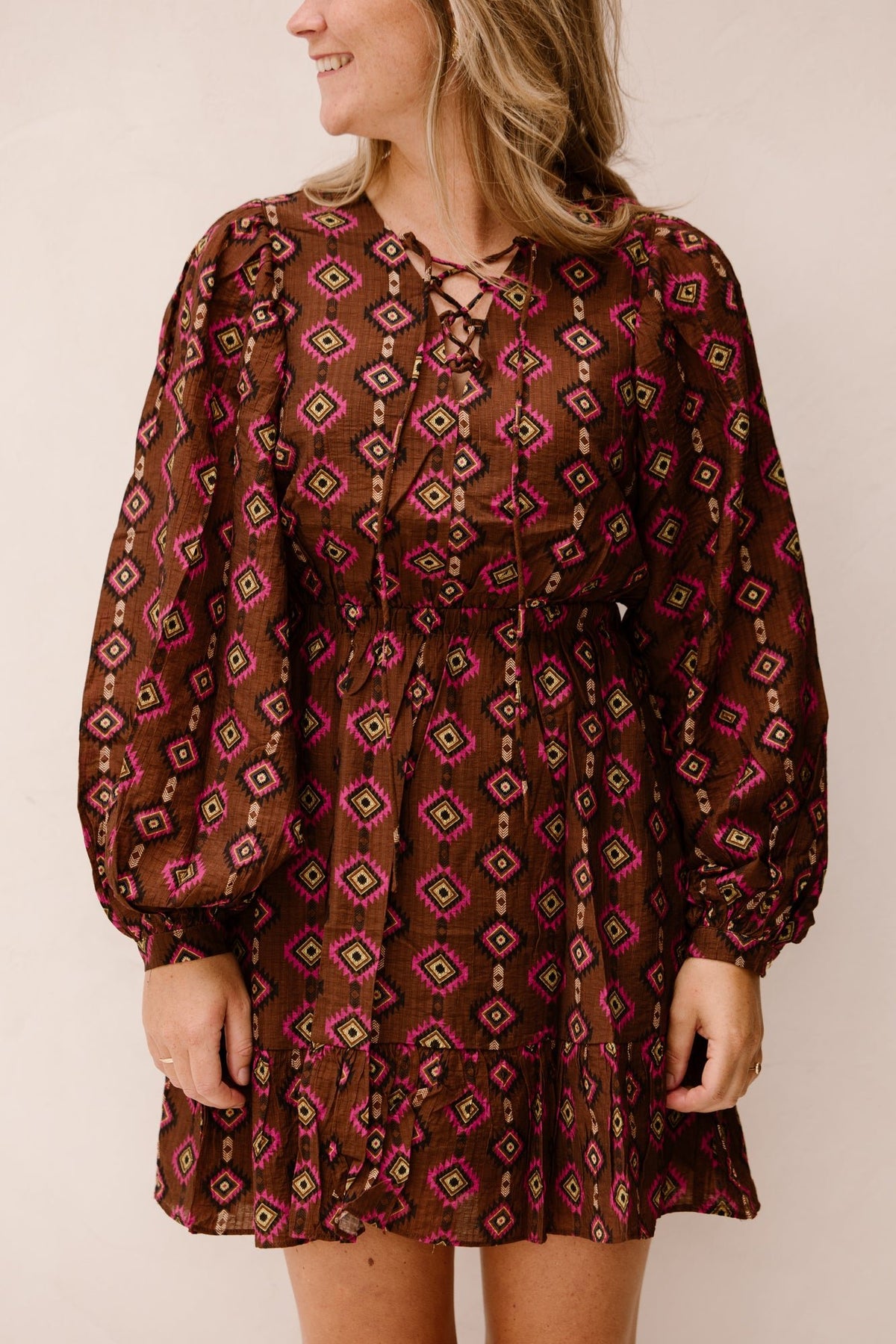Kaida Dress Mocha Brown/Raspberry - Bij Keesje - FLURESK