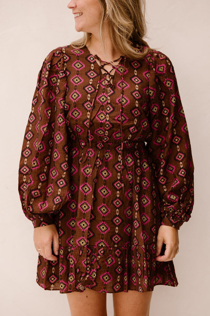 Kaida Dress Mocha Brown/Raspberry - Bij Keesje - FLURESK