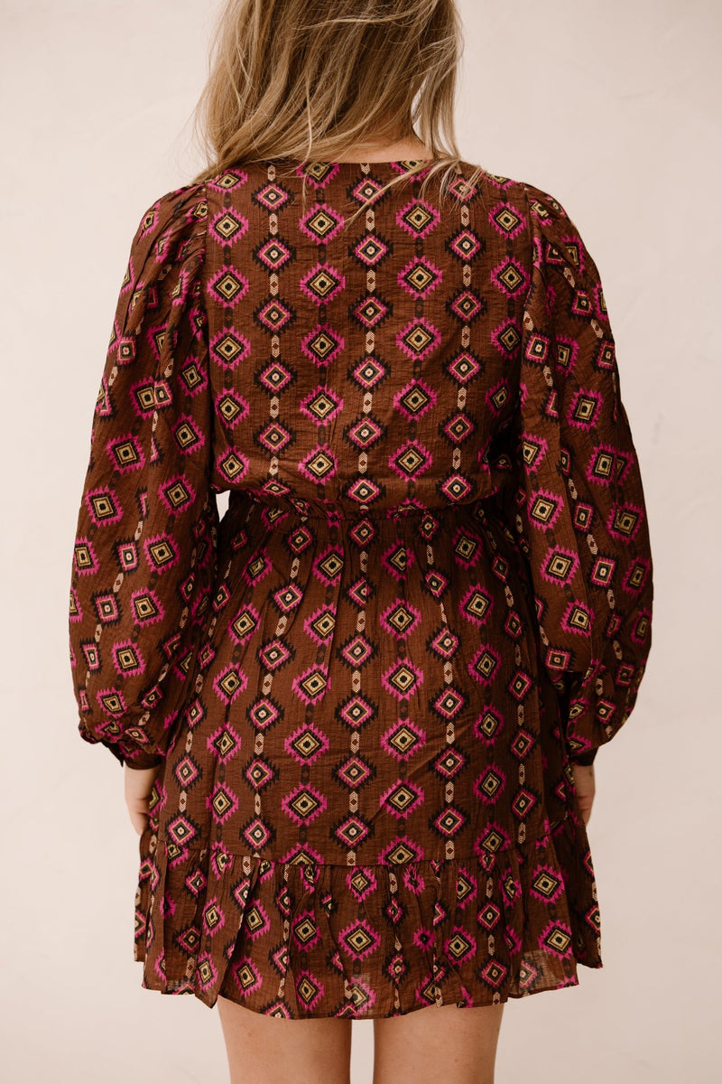 Kaida Dress Mocha Brown/Raspberry - Bij Keesje - FLURESK