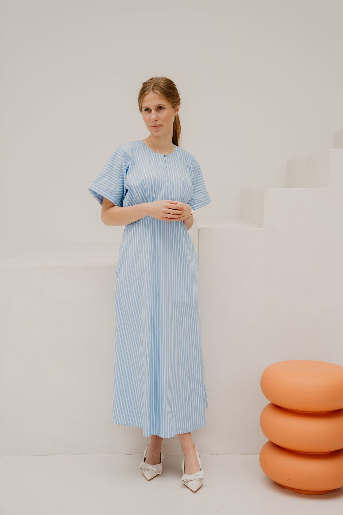 KaioCC Stripe Dress Pale Blue - Bij Keesje - Co'couture - jurk