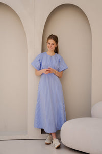 KaioCC stripe dress pale blue - Bij Keesje - Co'couture - Jurk