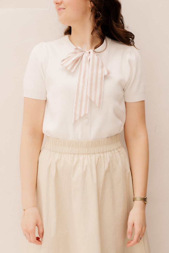 Kalila top strik wit - Bij Keesje - Bij Keesje - Top