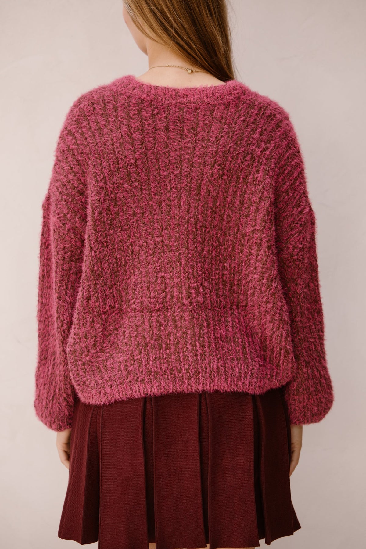 Kalista Knit Cardigan Raspberry/Mocha - Bij Keesje - FLURESK