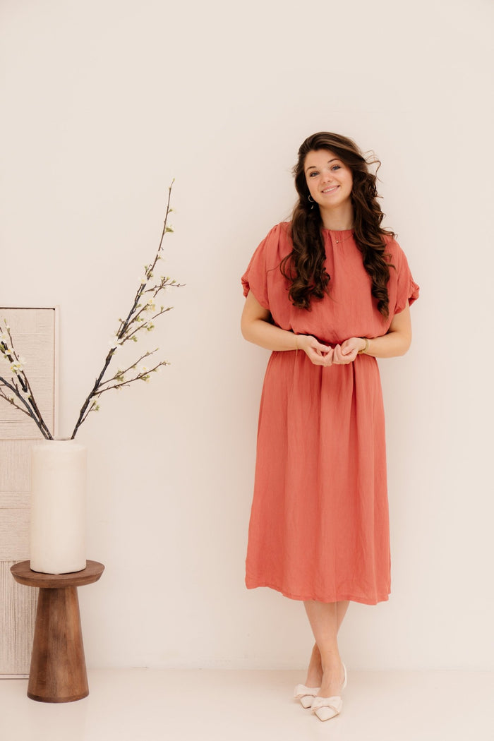 Karice dress terracotta - Bij Keesje - Bij Keesje - Jurk