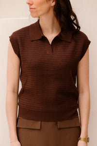 Karin top dark brown - Bij Keesje - Bij Keesje The Label - top