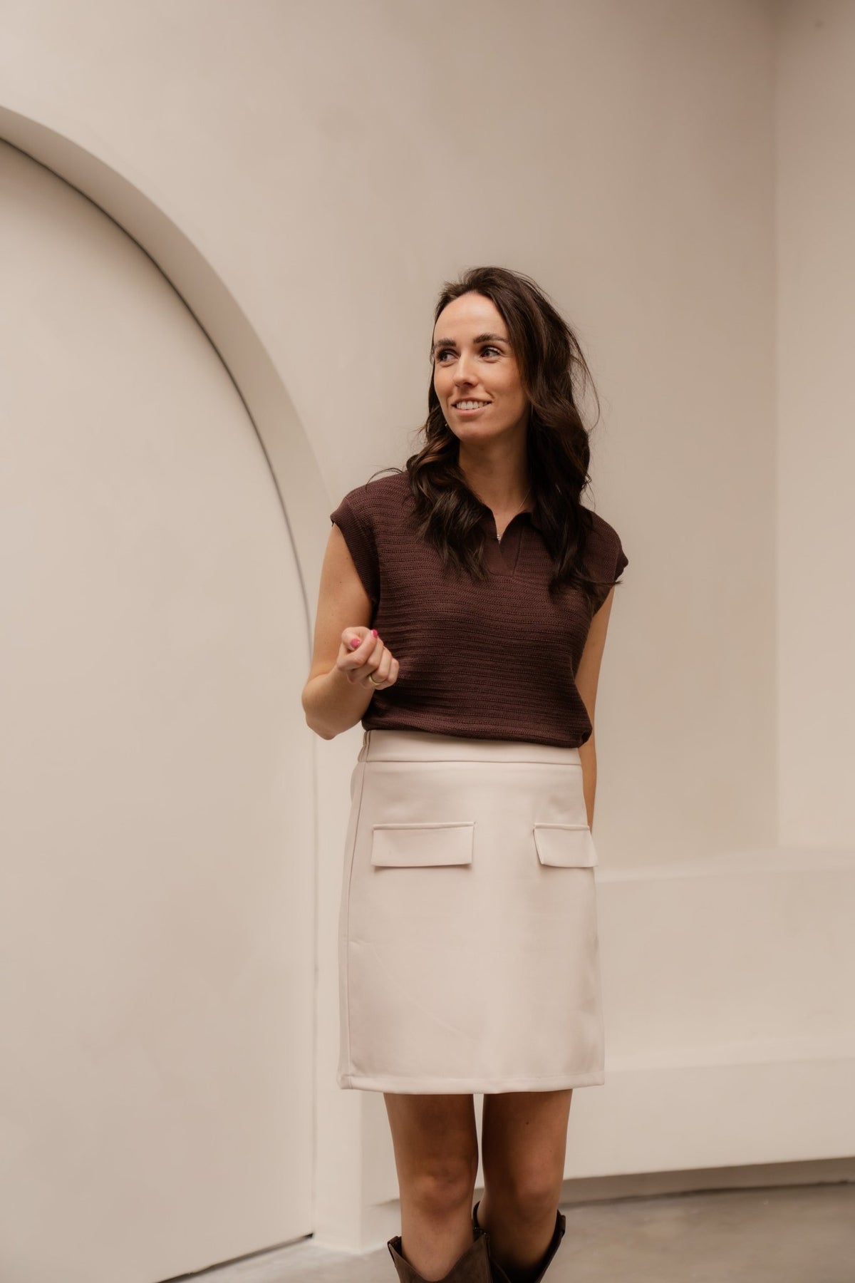 Karin top dark brown - Bij Keesje - Bij Keesje The Label - top