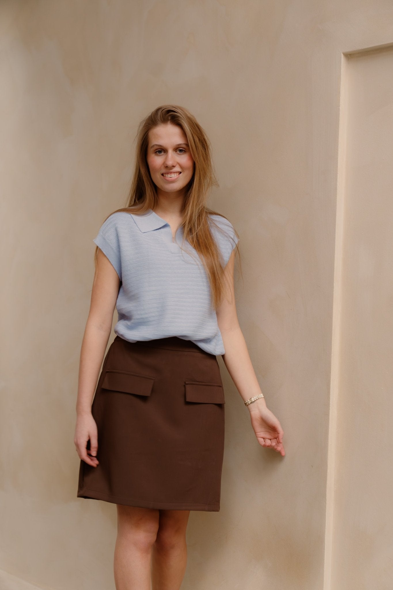 Karin top light blue - Bij Keesje - Bij Keesje The Label - top