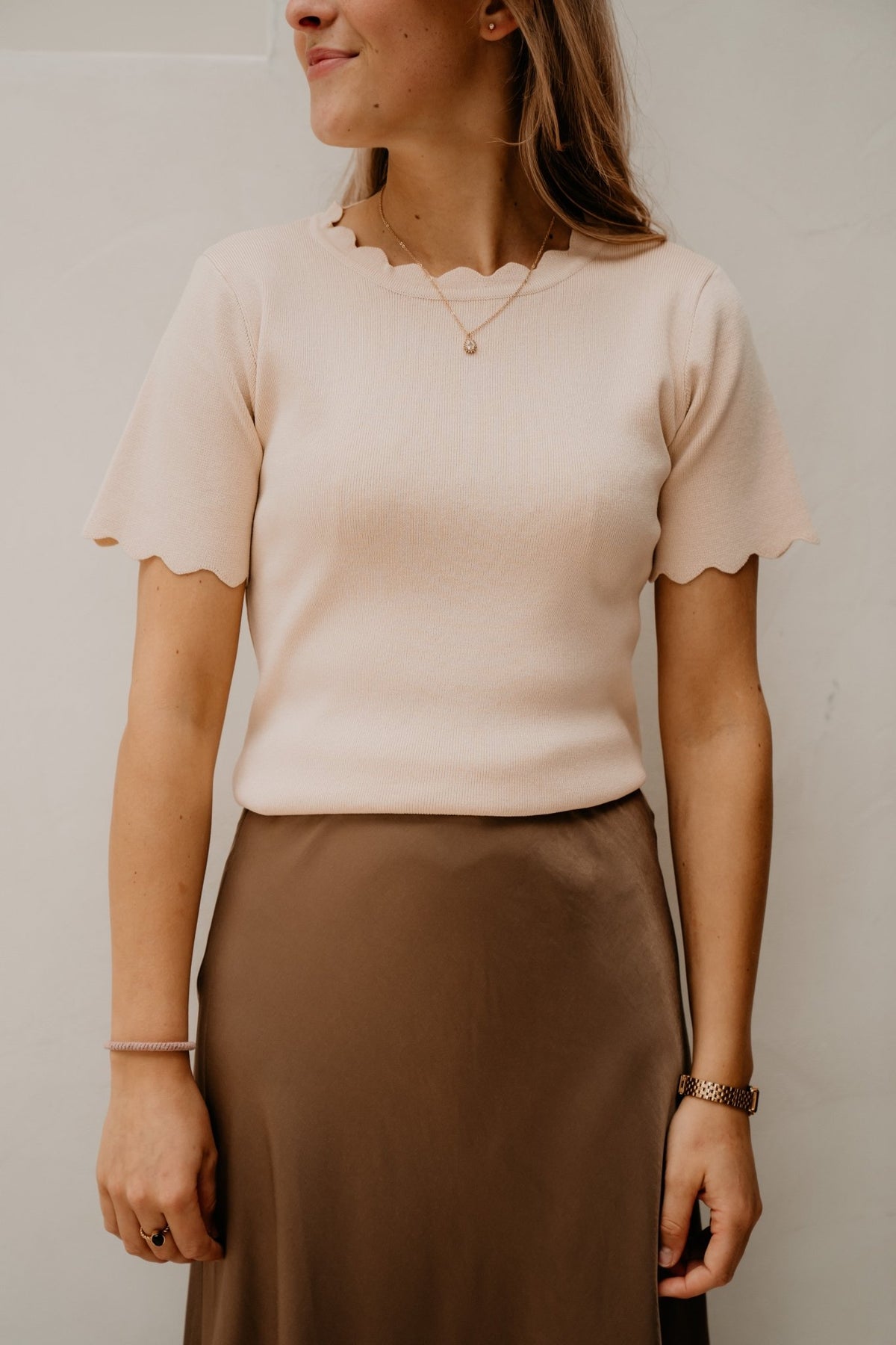 Karteltop Beige - Bij Keesje - Bij Keesje - Top