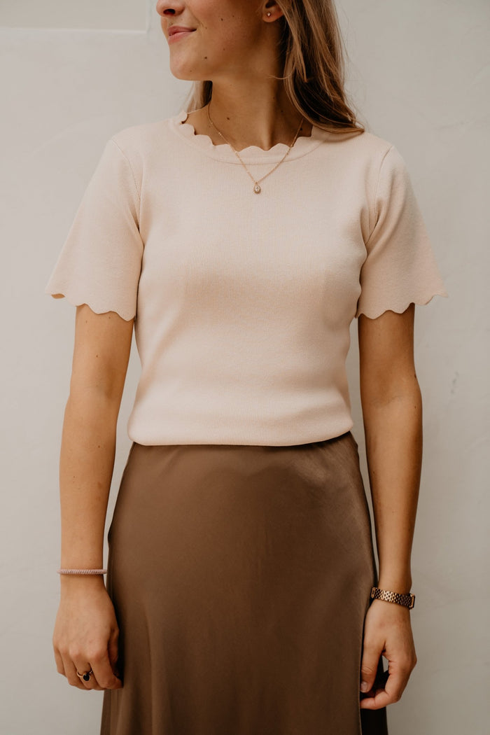 Karteltop Beige - Bij Keesje - Bij Keesje - Top