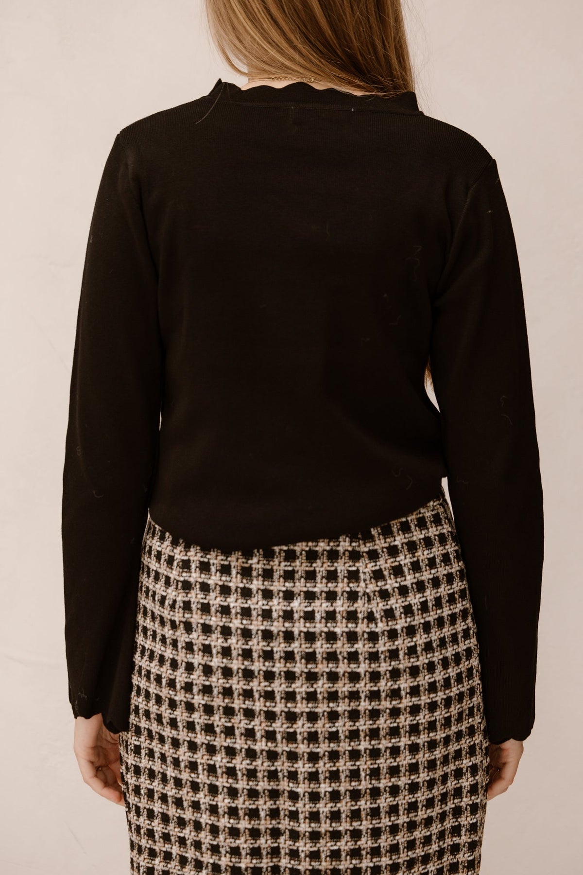 Karteltop lange mouw zwart - Bij Keesje - Bij Keesje