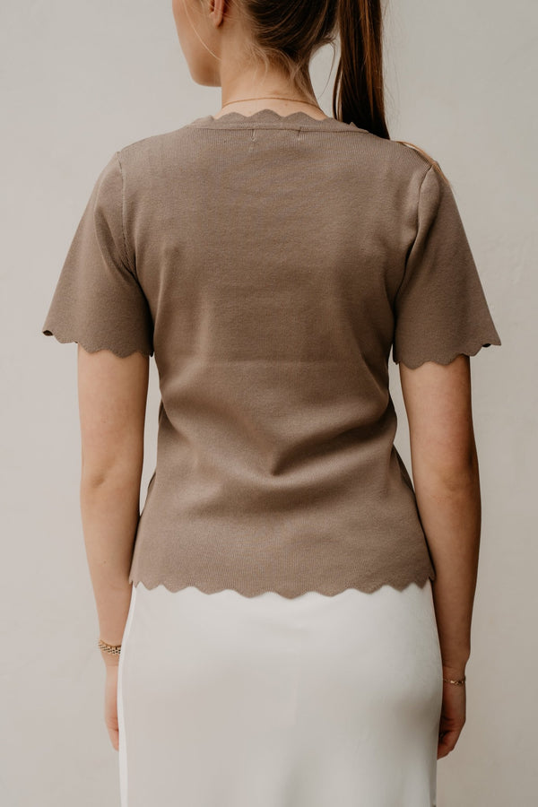 Karteltop Taupe - Bij Keesje - Bij Keesje - Top
