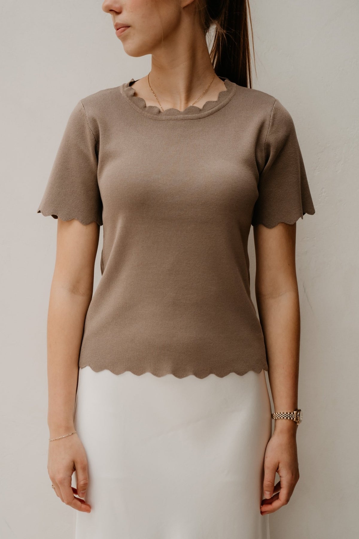 Karteltop Taupe - Bij Keesje - Bij Keesje - Top