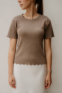 Karteltop Taupe - Bij Keesje - Bij Keesje - Top