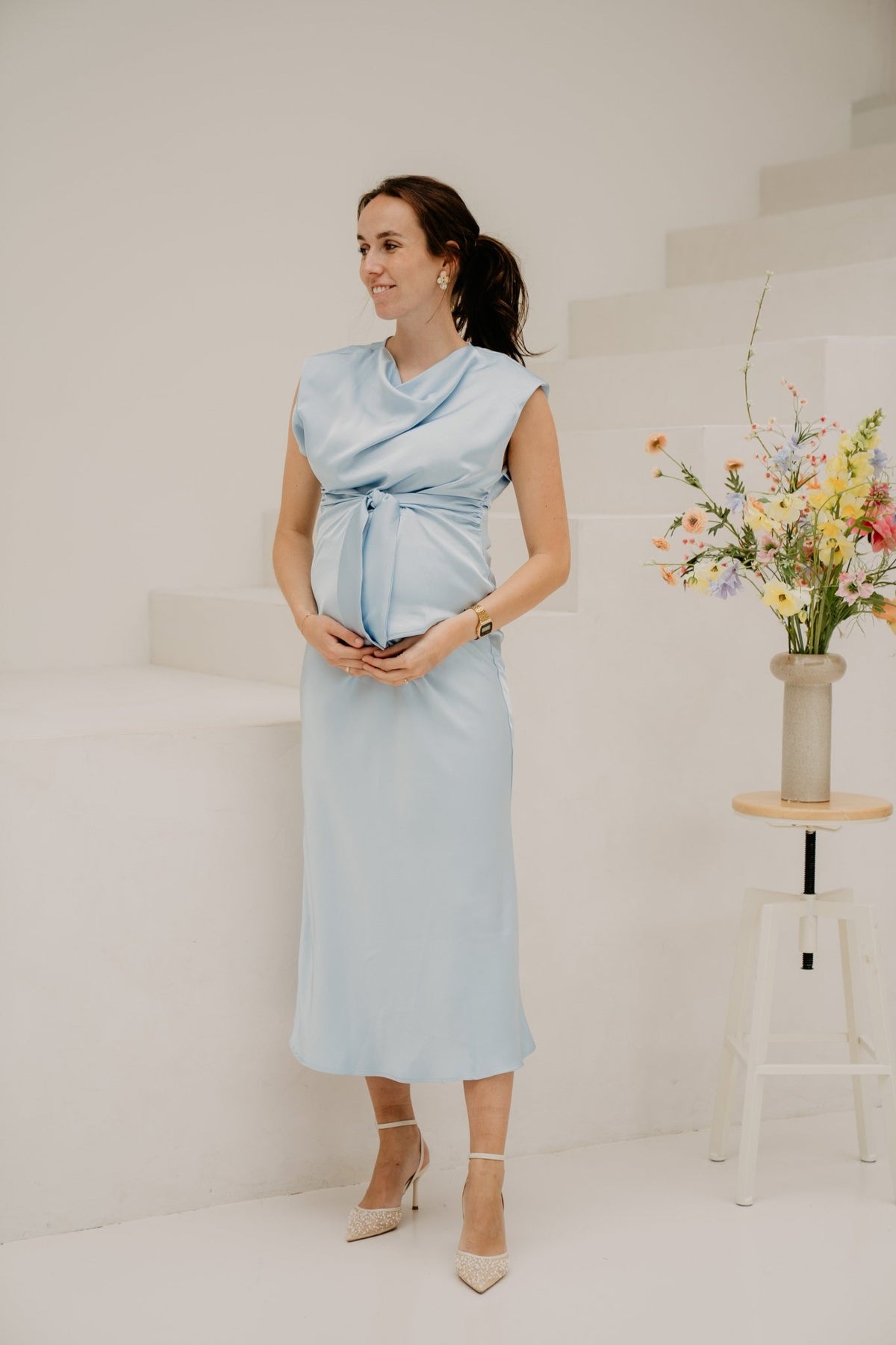 Katarim Heavy Sateen Top Lightblue - Bij Keesje - Neo Noir - top