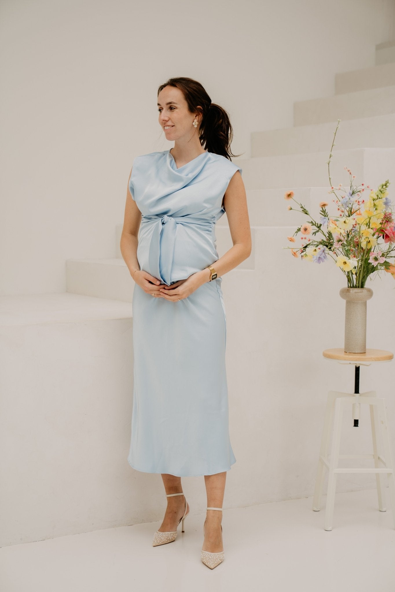 Katarim Heavy Sateen Top Lightblue - Bij Keesje - Neo Noir - top