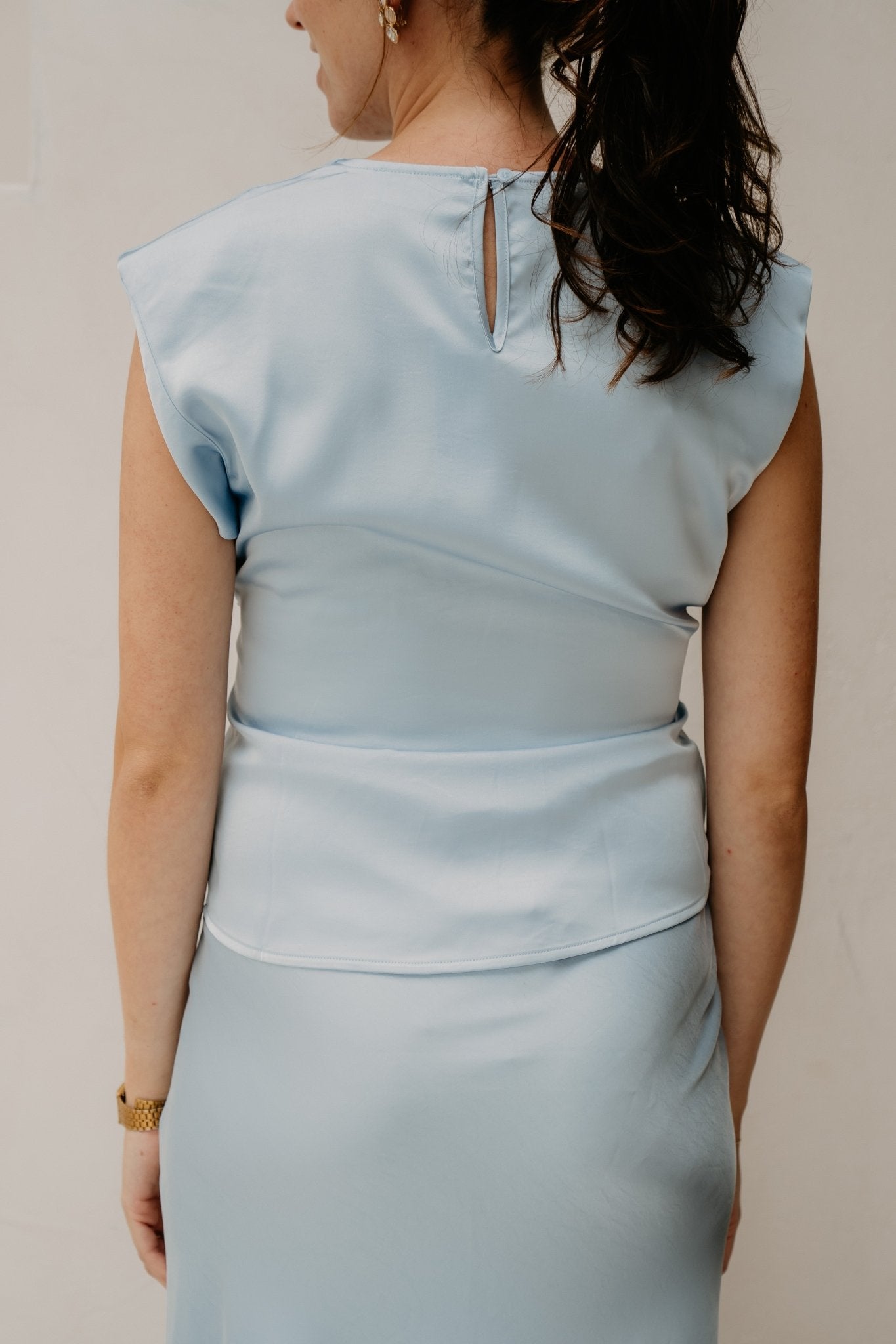 Katarim Heavy Sateen Top Lightblue - Bij Keesje - Neo Noir - top