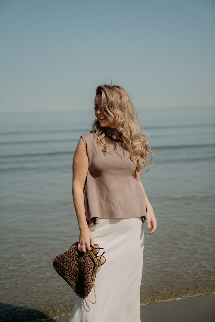 Katelyn top taupe - Bij Keesje - Bij Keesje - top