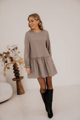 Katy check dress bordeaux