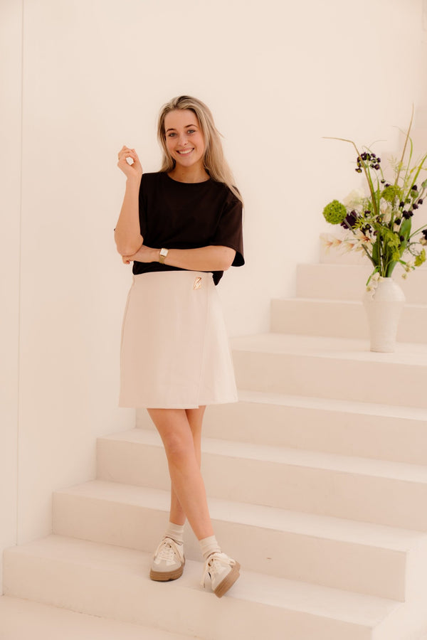 Kelsey skirt short beige - Bij Keesje - Bij Keesje - Rok