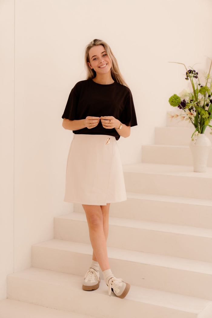 Kelsey skirt short beige - Bij Keesje - Bij Keesje - Rok