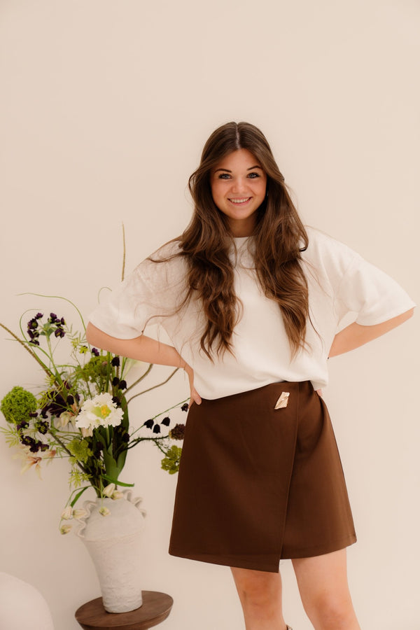 Kelsey skirt short brown - Bij Keesje - Bij Keesje - Rok