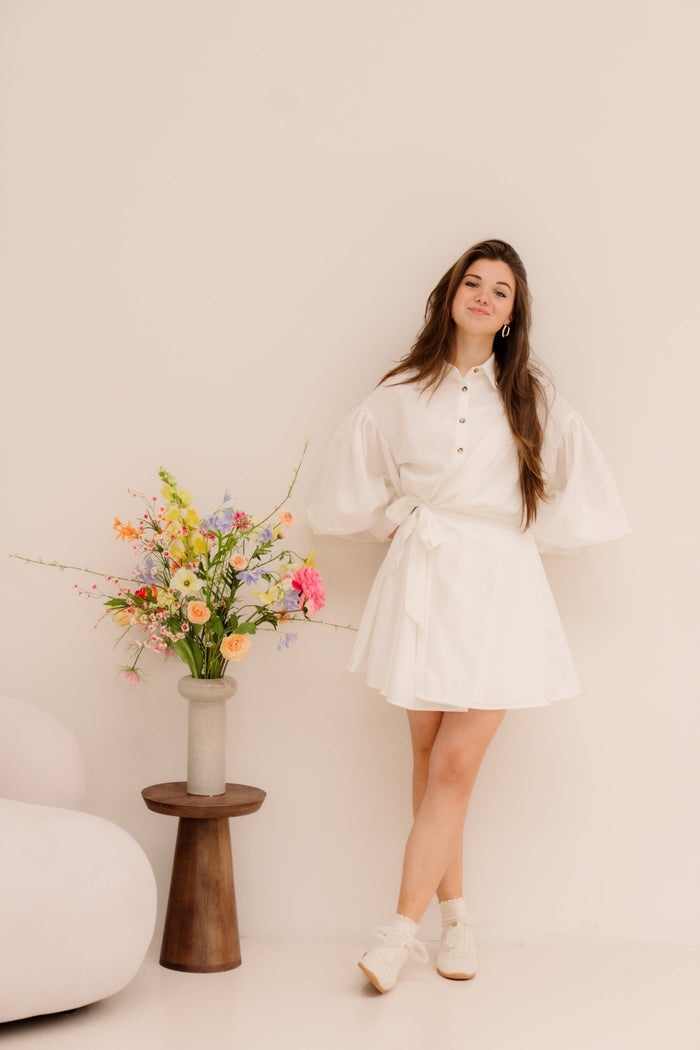 Keri knoop dress wit - Bij Keesje - Bij Keesje - Jurk