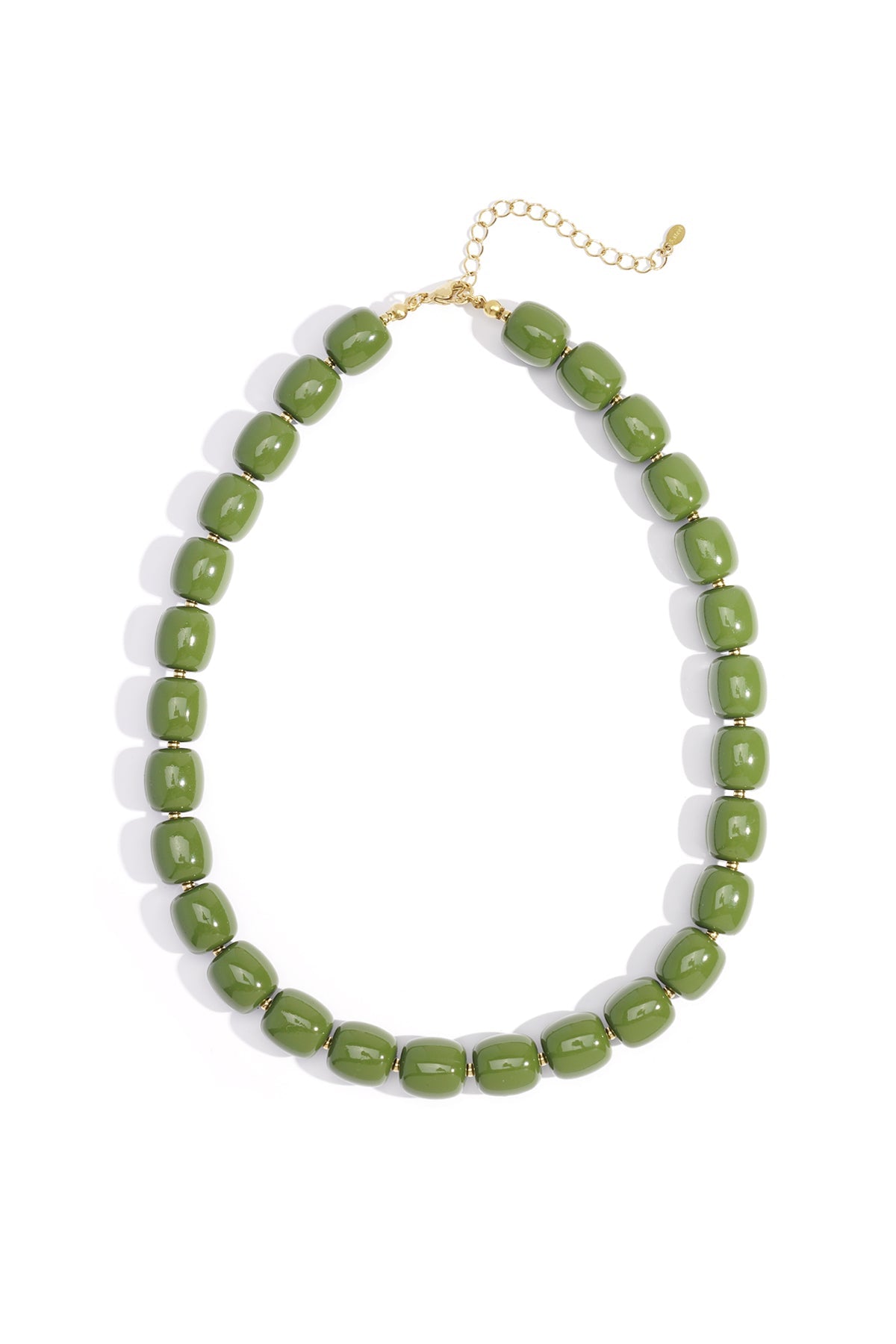 Ketting Kralen Legergroen 219531 - Bij Keesje - Ketting