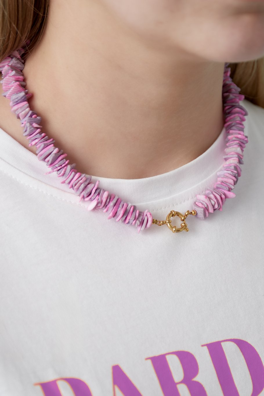 Ketting seashell fuchsia - Bij Keesje - Bij Keesje