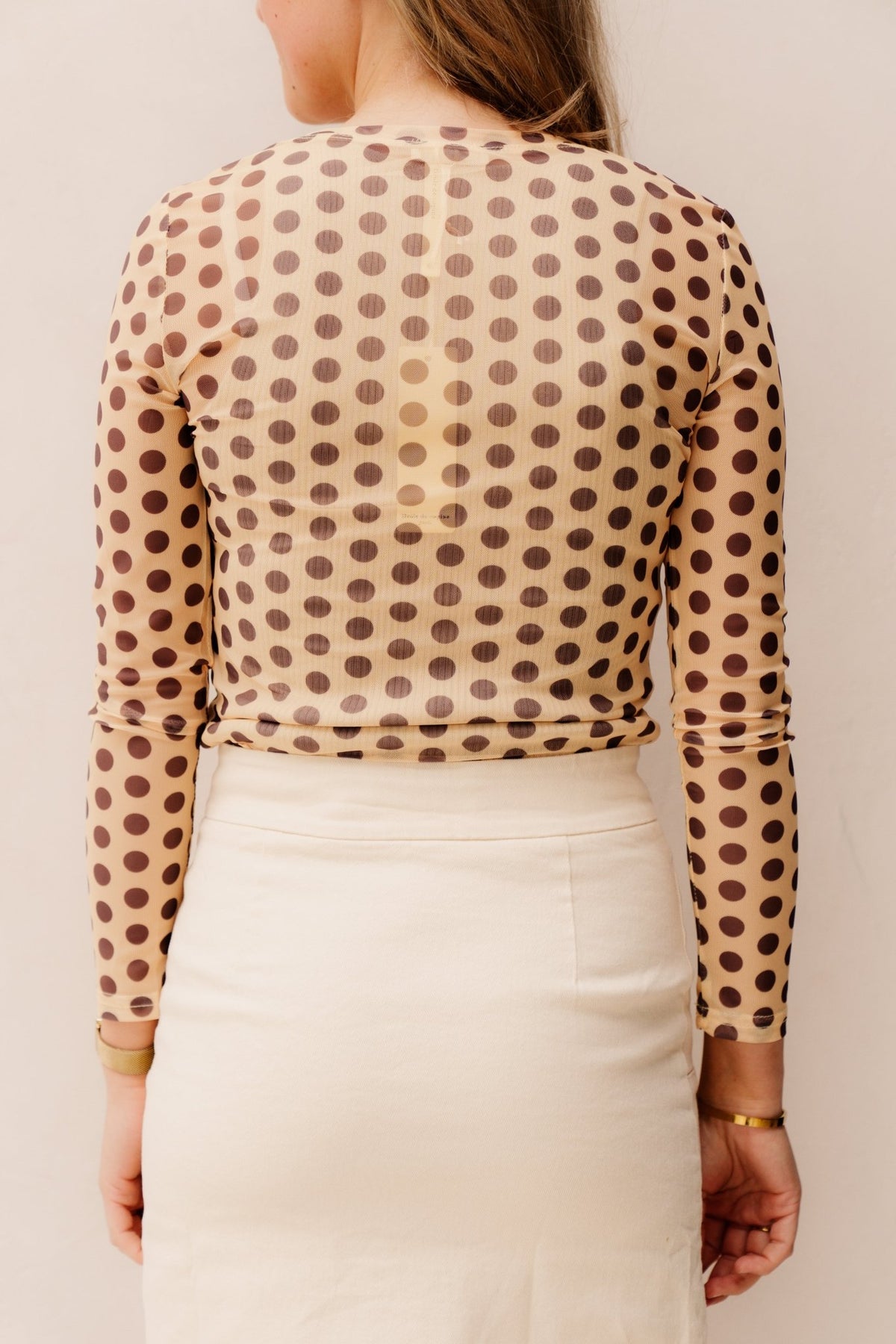 Kiana Mesh top stippen - Bij Keesje - Bij Keesje - top