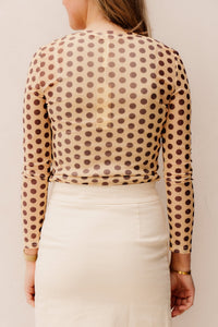 Kiana Mesh top stippen - Bij Keesje - Bij Keesje - top