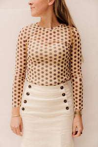 Kiana Mesh top stippen - Bij Keesje - Bij Keesje - top