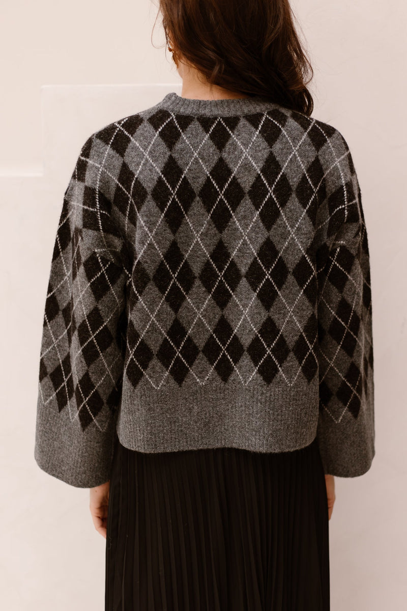 Kick check knit blouse - Bij Keesje - Neo Noir