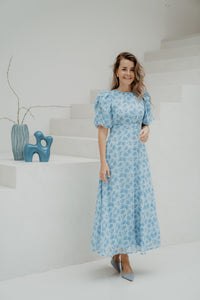 Kikka Chiffon Flower Dress Light Blue - Bij Keesje - Neo Noir - Jurk