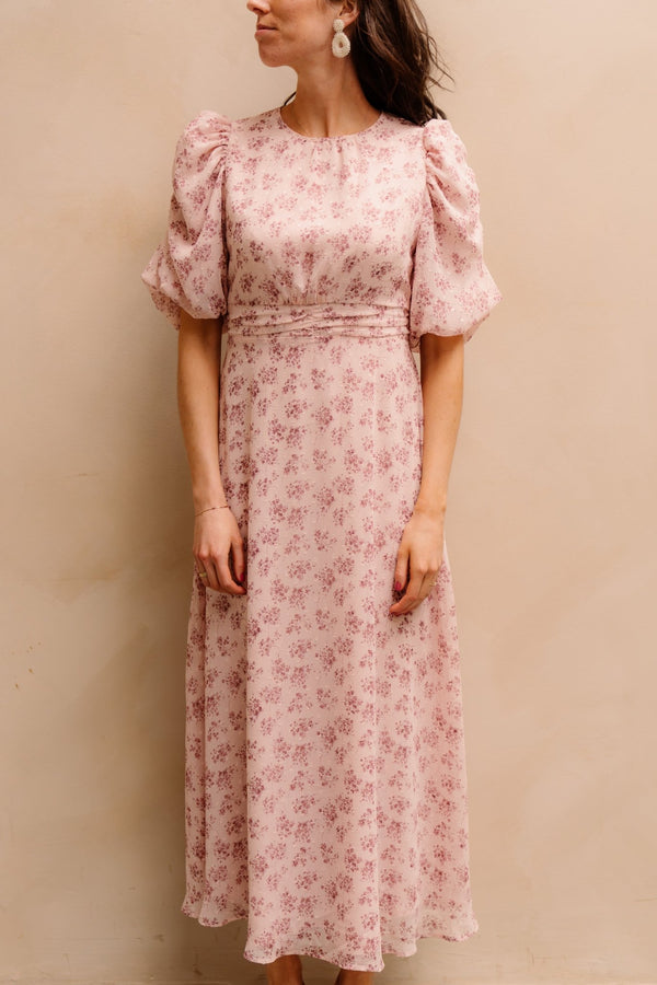 Kikka chiffon flower dress rose - Bij Keesje - Neo Noir - Jurk