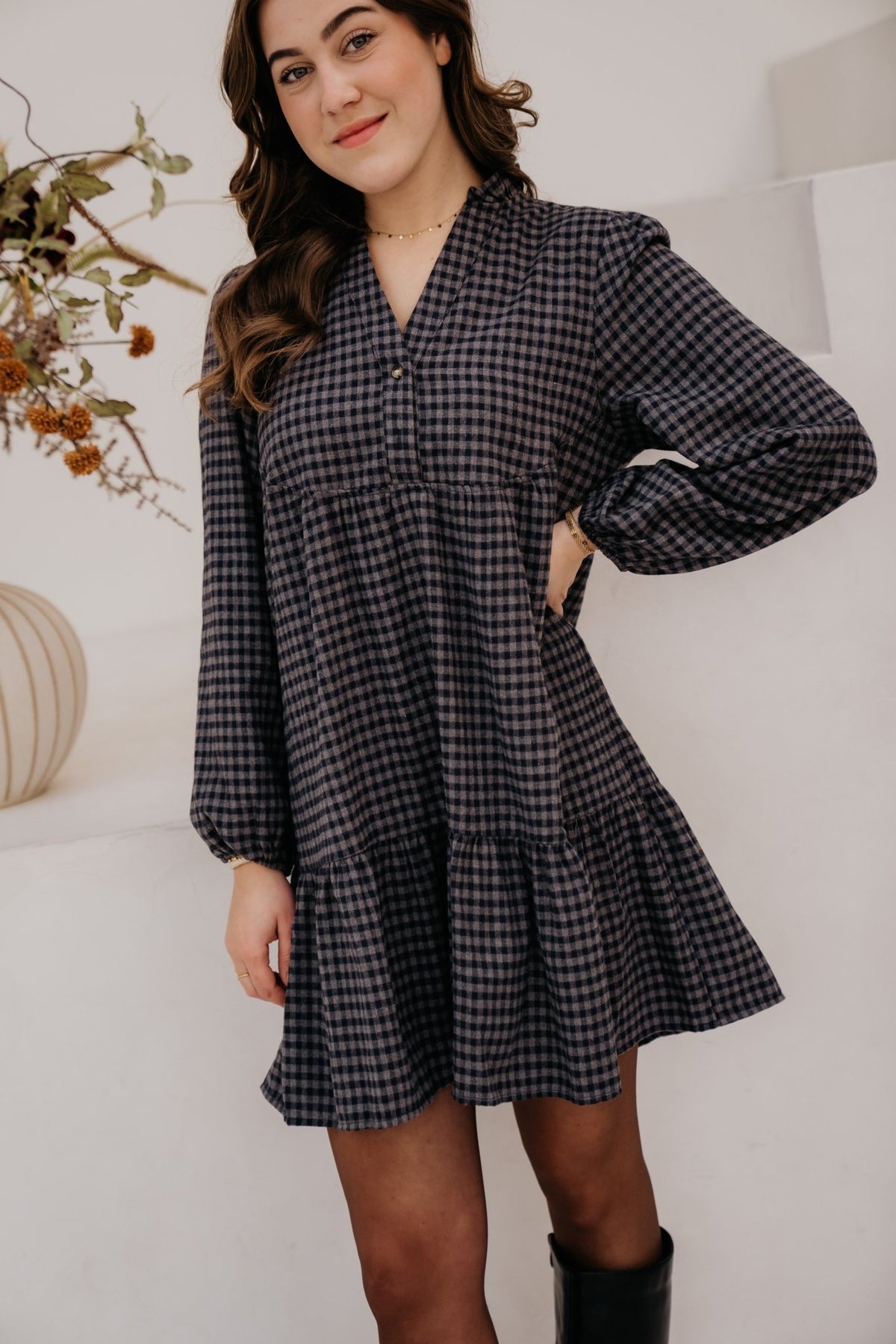 Kikki check dress blue - Bij Keesje - Bij Keesje - Jurk