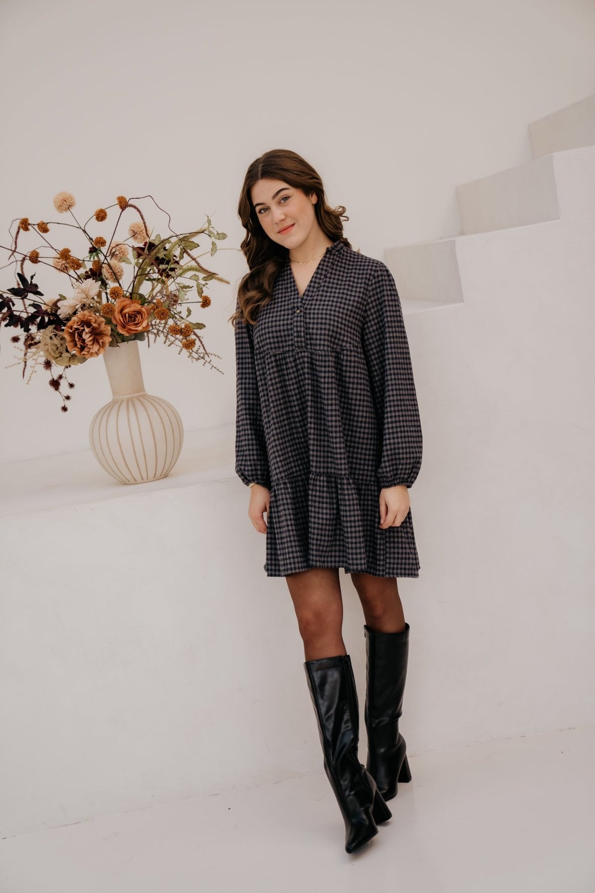 Kikki check dress blue - Bij Keesje - Bij Keesje - Jurk