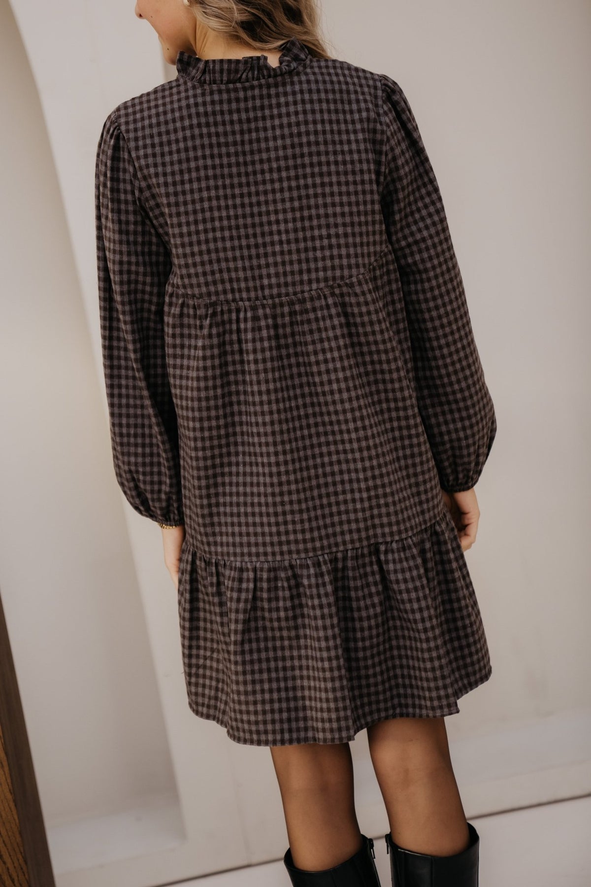 Kikki check dress brown - Bij Keesje - Bij Keesje - Jurk