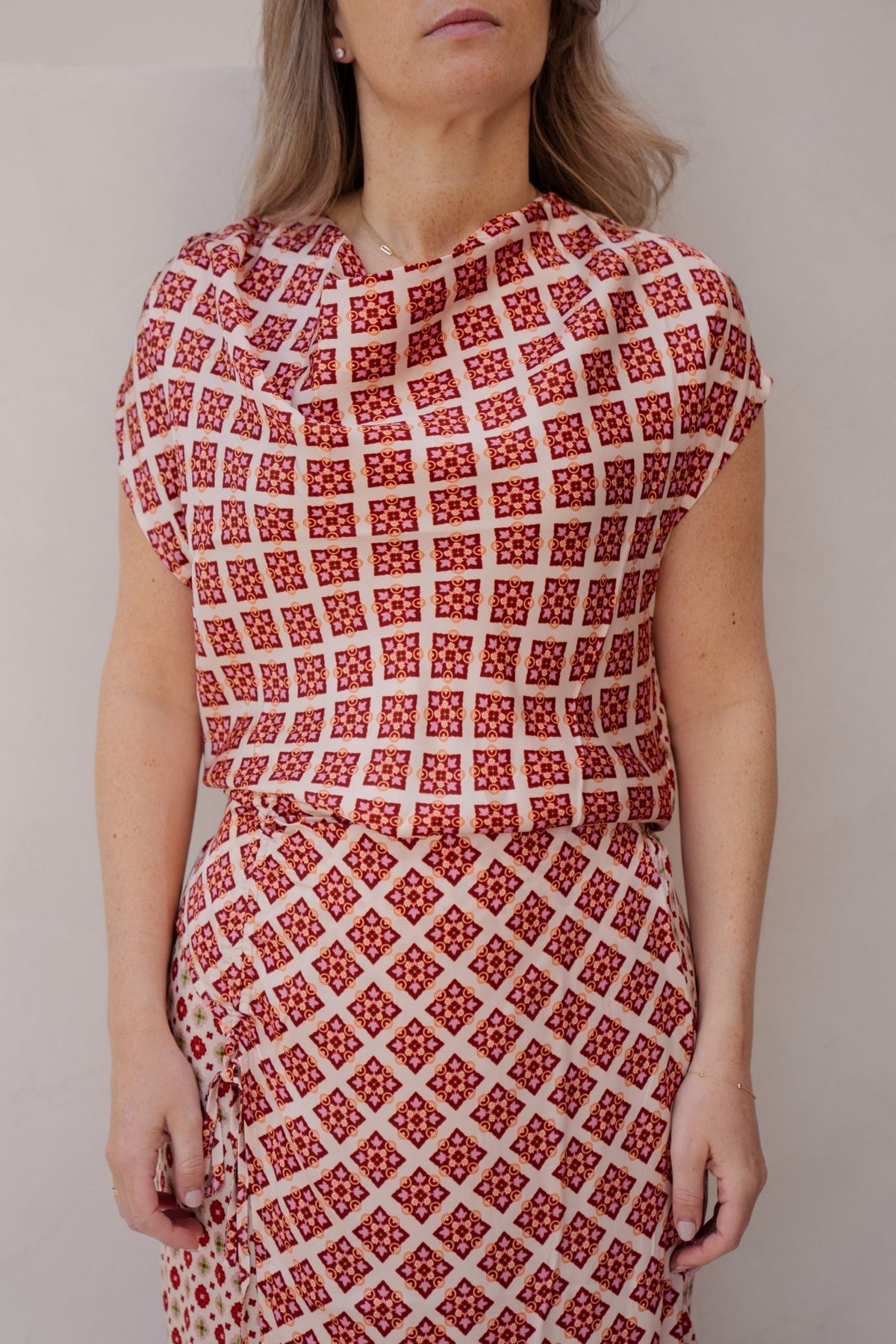 Kila print top ecru - Bij Keesje - Ange - Top