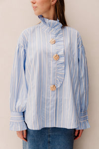 Kirsta Blouse Blauw/wit - Bij Keesje - Bij Keesje - Blouse