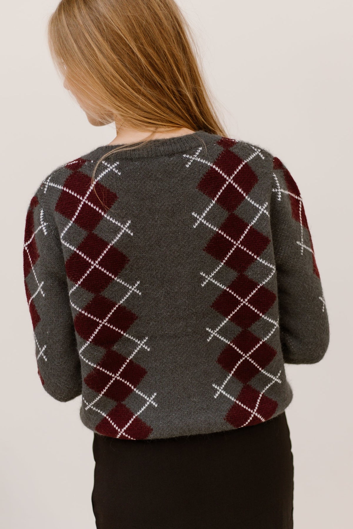 Kirsten Geruit Vest Grijs-Bordeaux - Bij Keesje - Bij Keesje - Vest