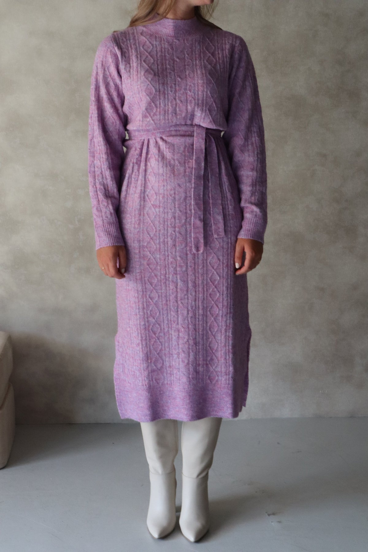 Knit dress lilac SL - Bij Keesje