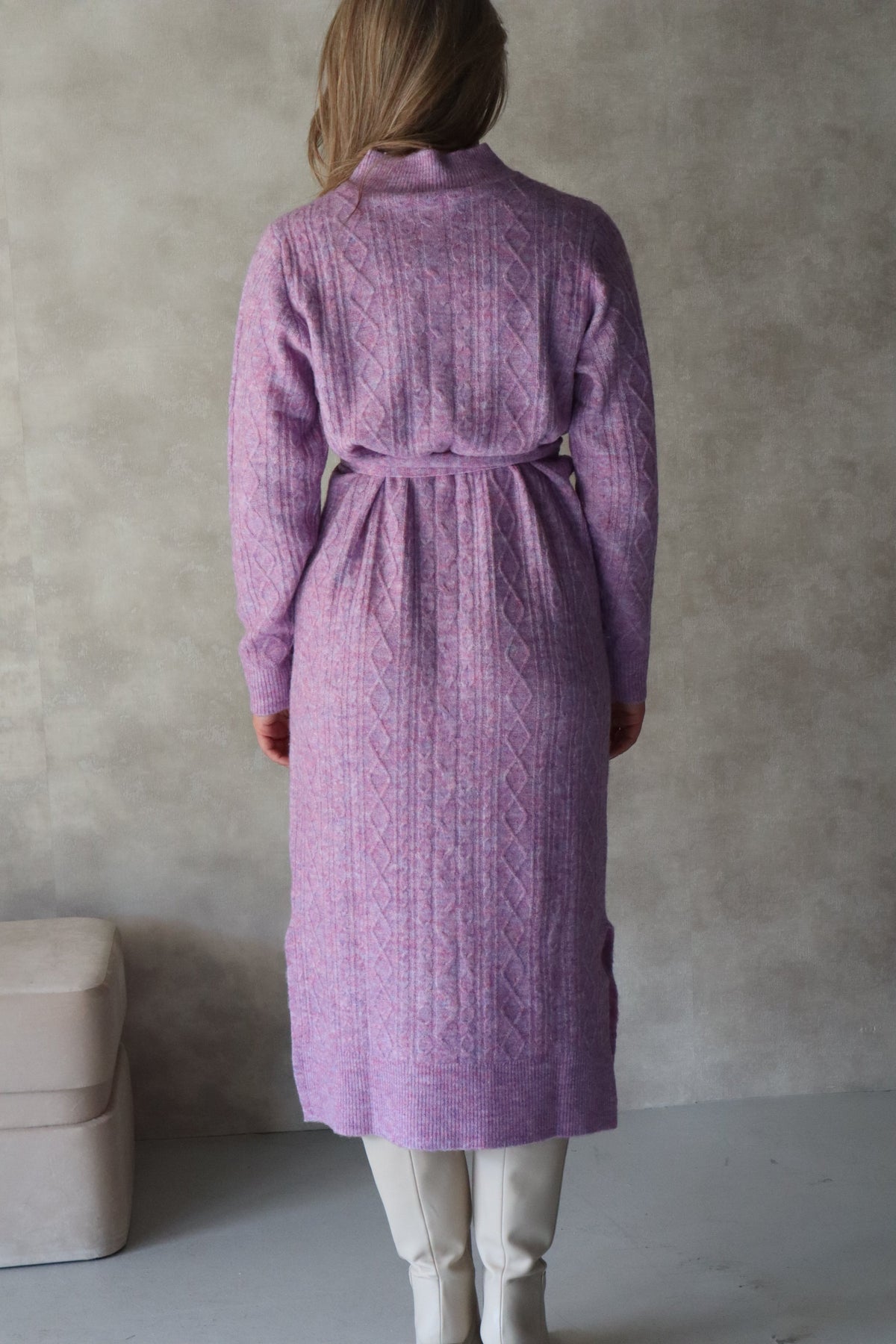 Knit dress lilac SL - Bij Keesje