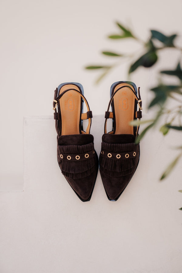 Kopenhagen slingback dk brown - Bij Keesje - Shoecolate - Schoenen